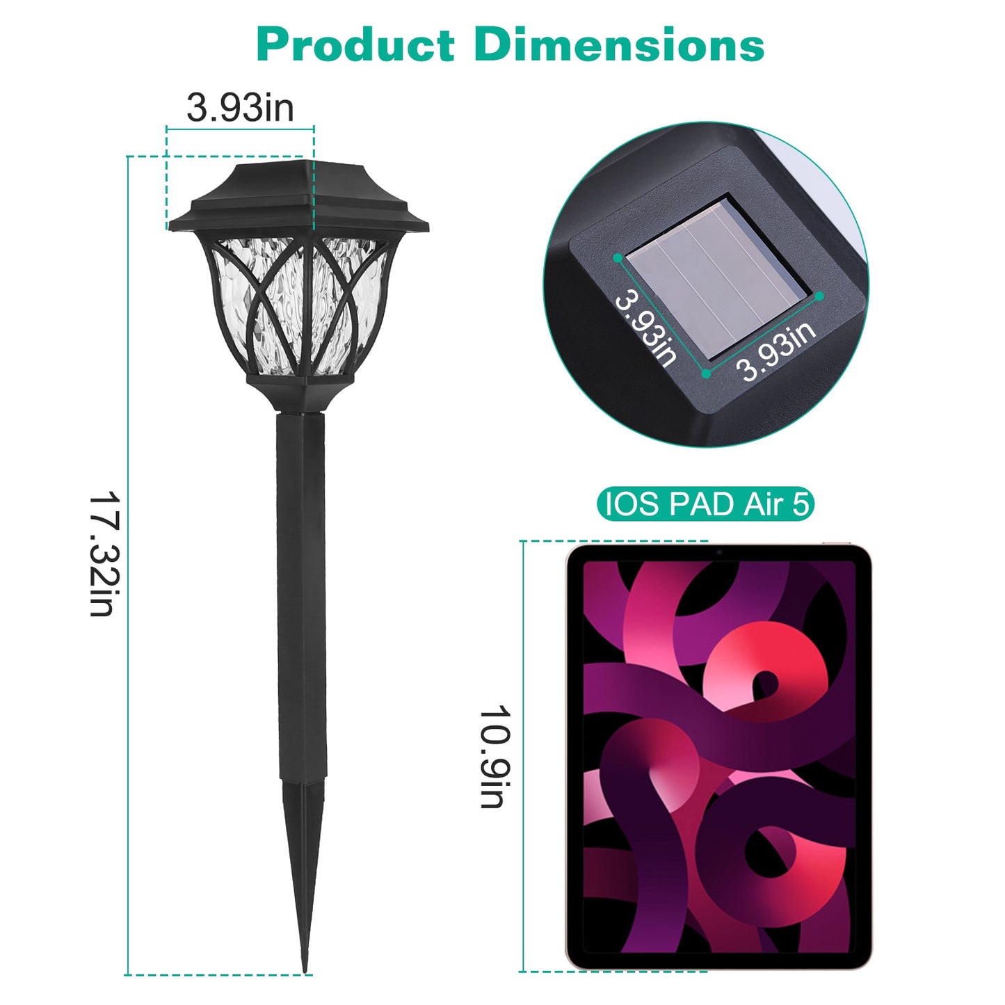 Solar Pathway Lights 6-Pack Waterproof Garden Stake Lamps