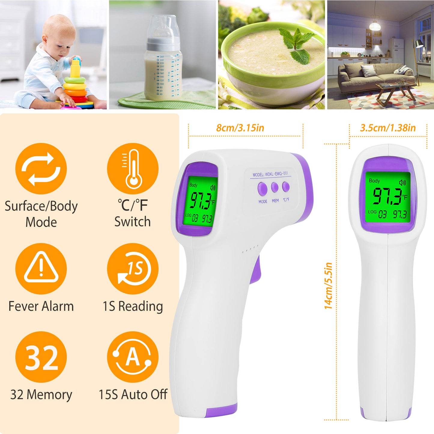 Digital Infrared Thermometer Non-contact Forehead