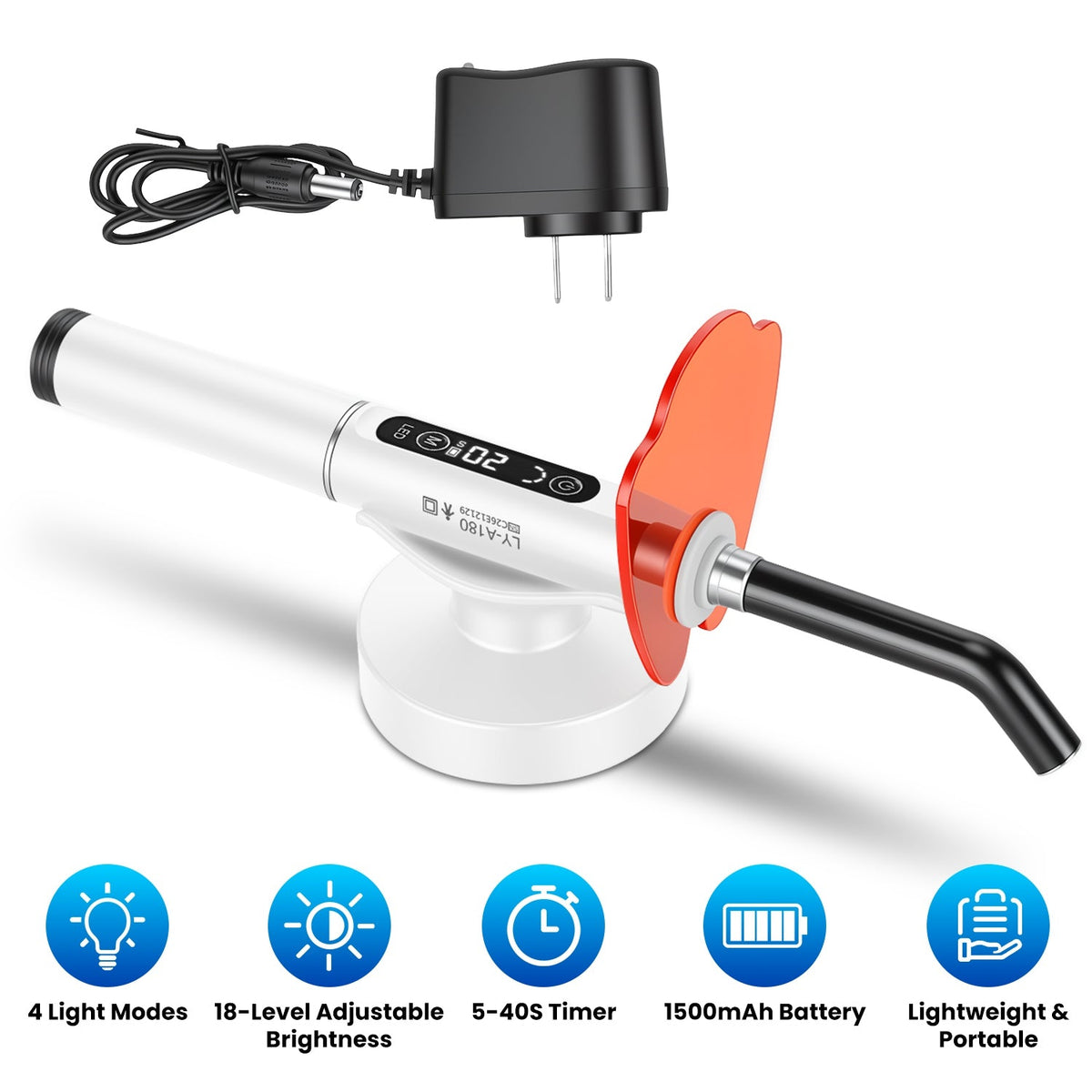 Dental Curing Light with 4 Modes & Adjustable Timer