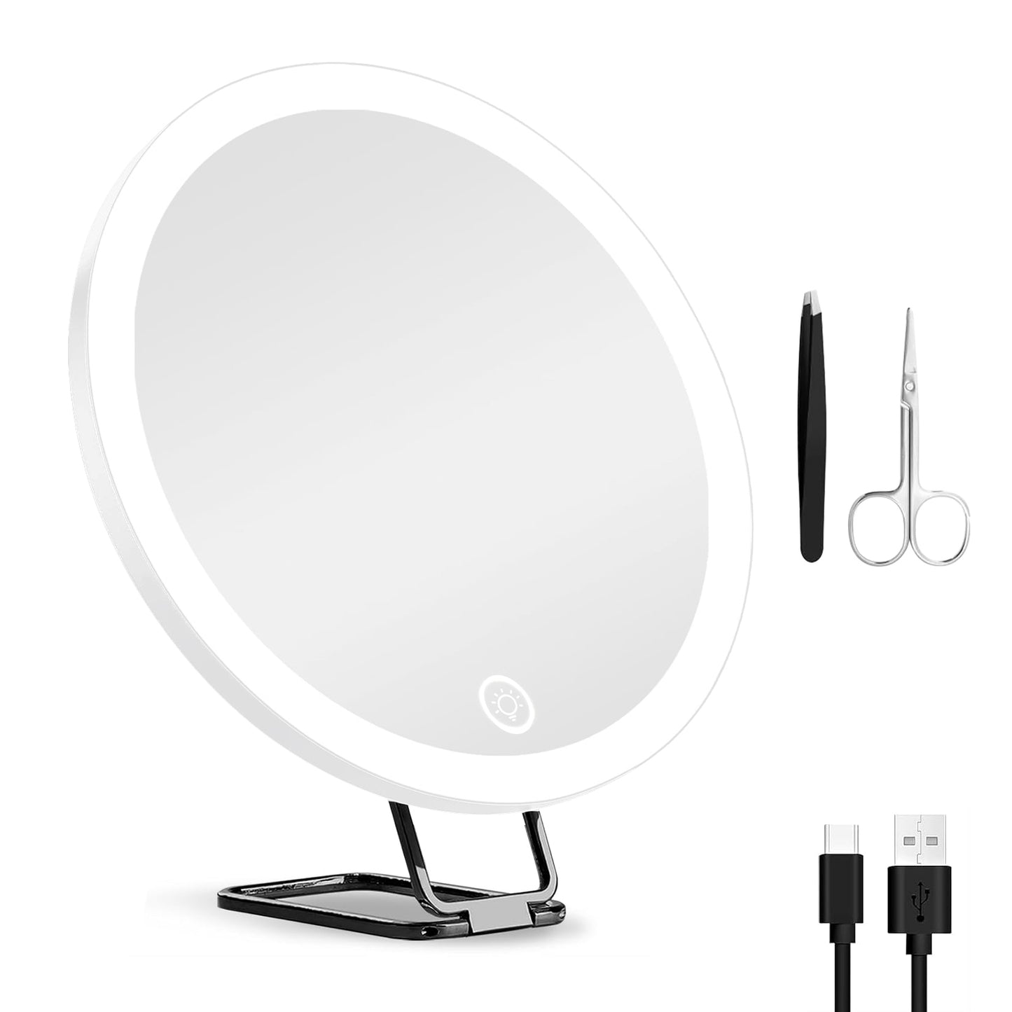 30X Magnifying Mirror With Light 3 Colors