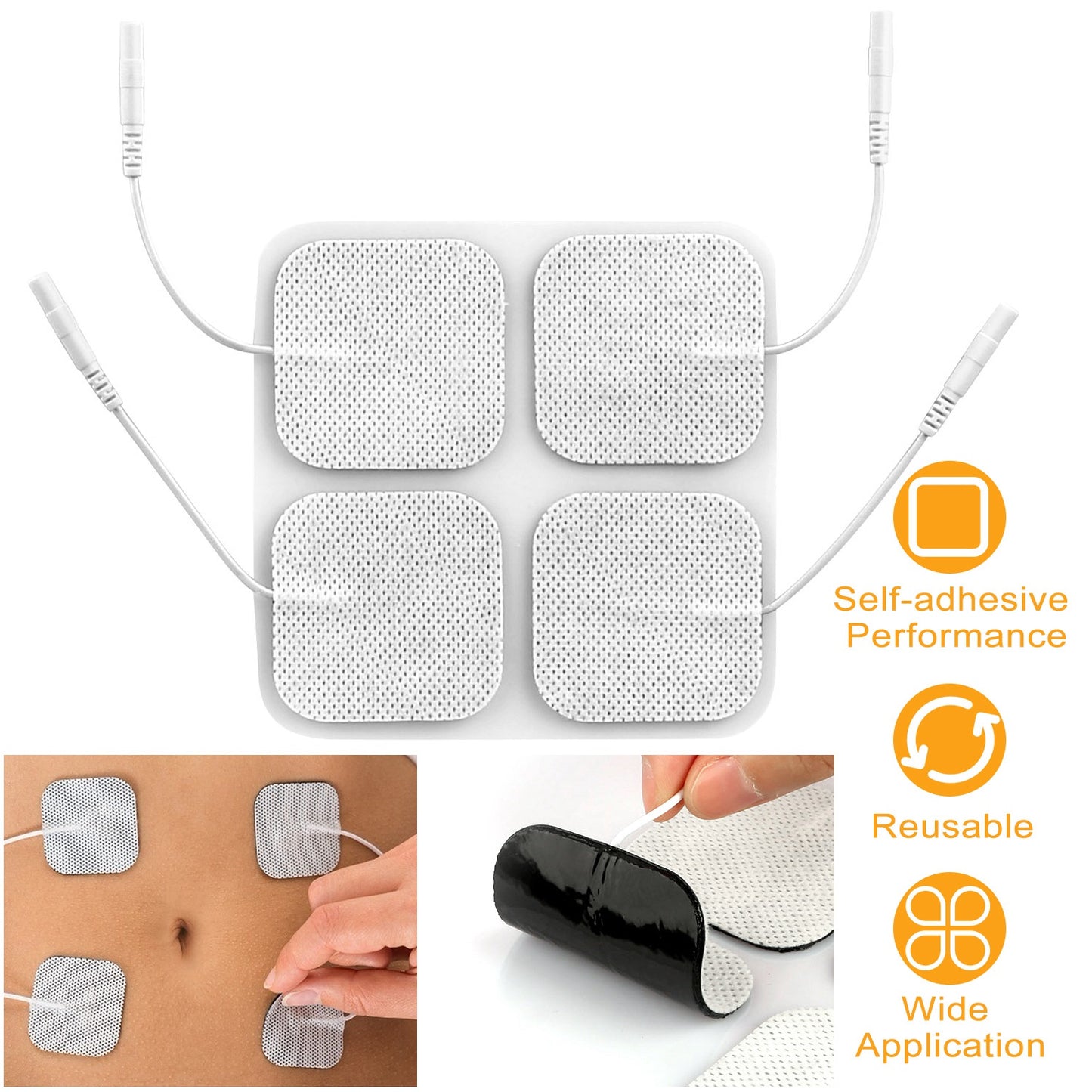 4Pcs Reusable Replacement Electrode Pads