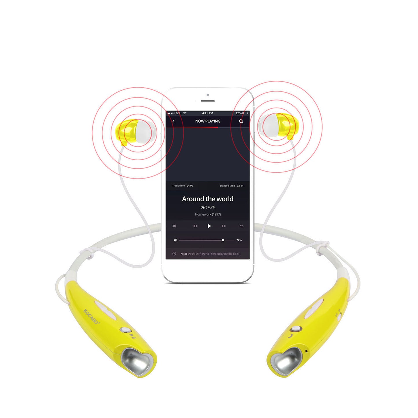 Wireless Sports Neckband Headphones with Magnetic Earbuds