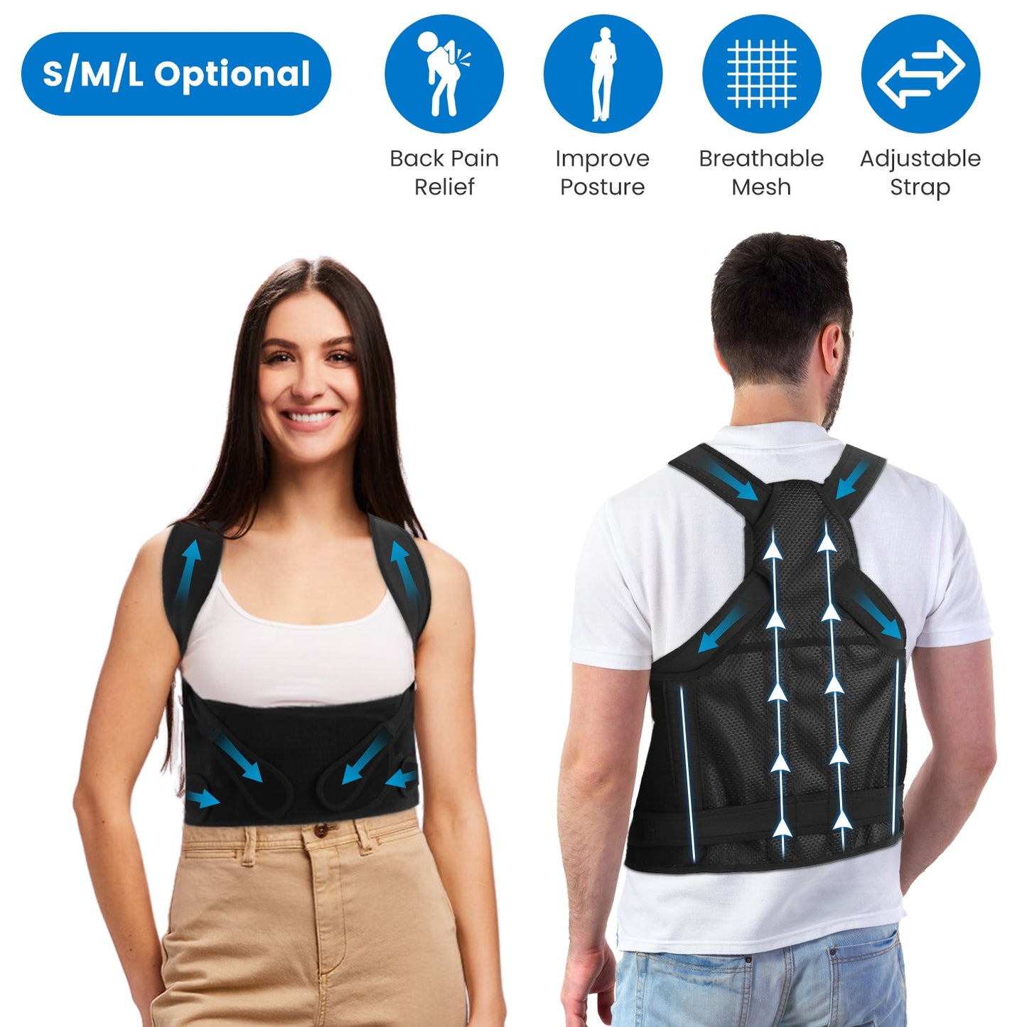 Unisex Posture Support Brace for Daily Wear