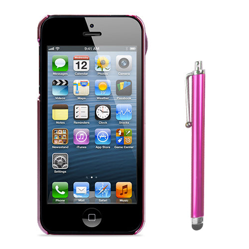 iPhone 5 Bling Crystal Hard Case with Stylus - Pink