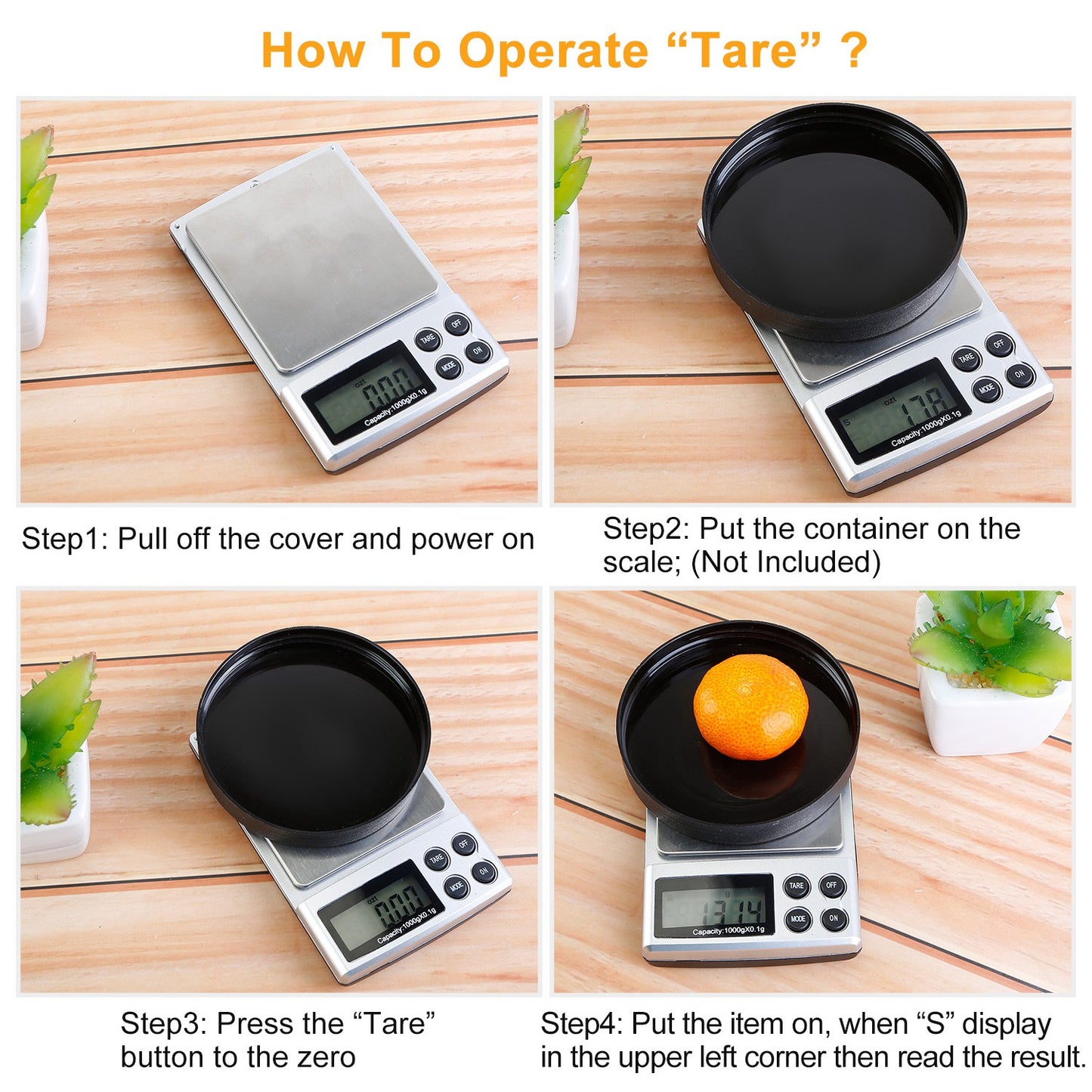 Digital Pocket Scale 1000g x 0.1g with LCD Backlit Display