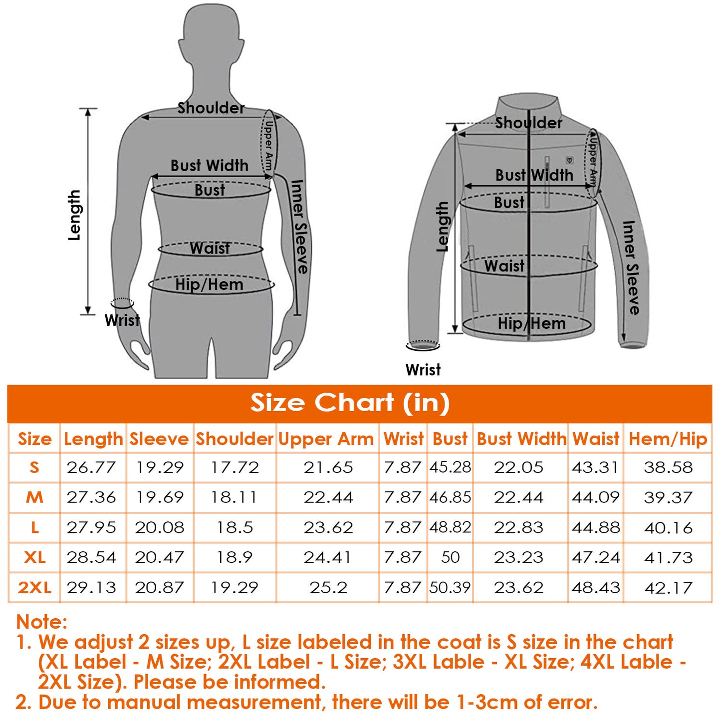 Heated Jacket Electric Heating Coat