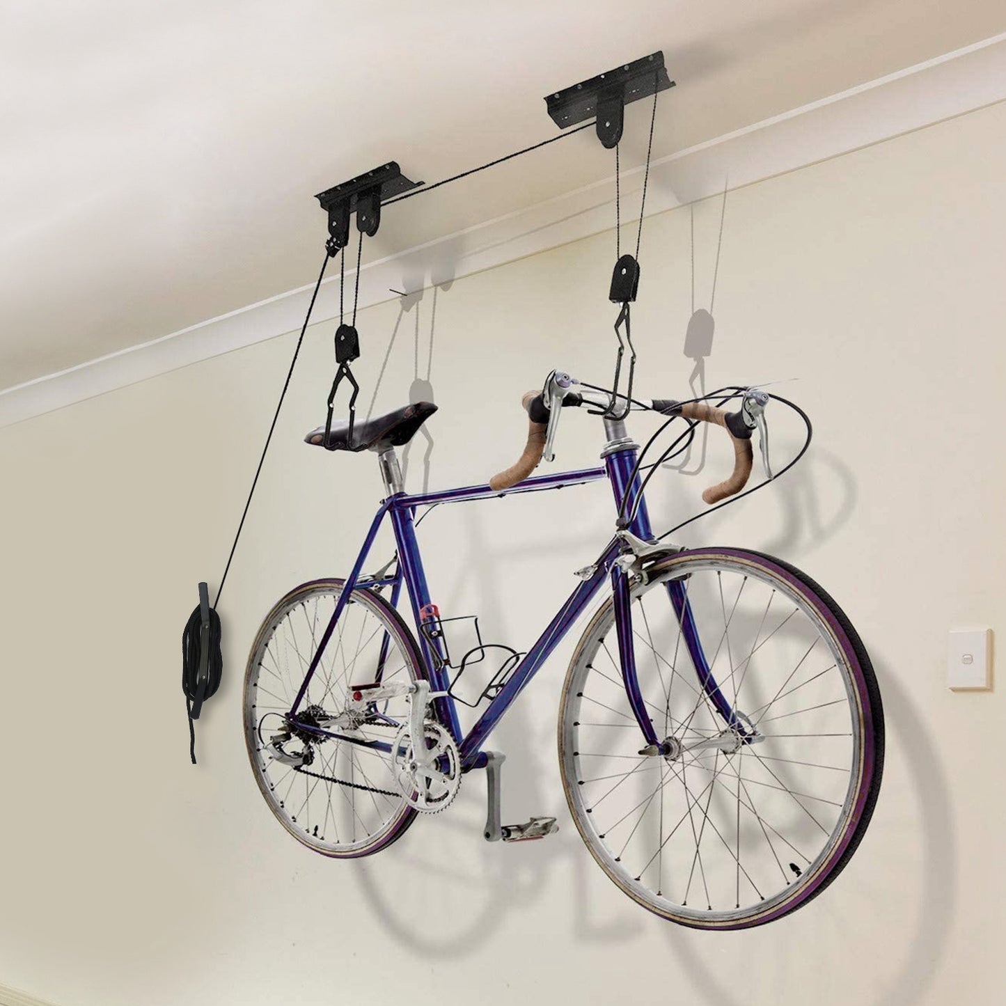 Bike Lift Ceiling Storage Hoist - 50 LB Capacity with Pulley