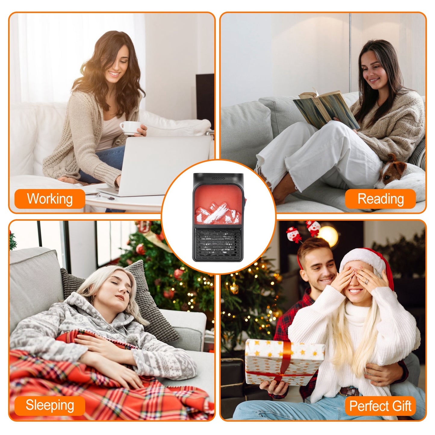 800W Plug-In Space Heater with Remote and Digital Thermostat