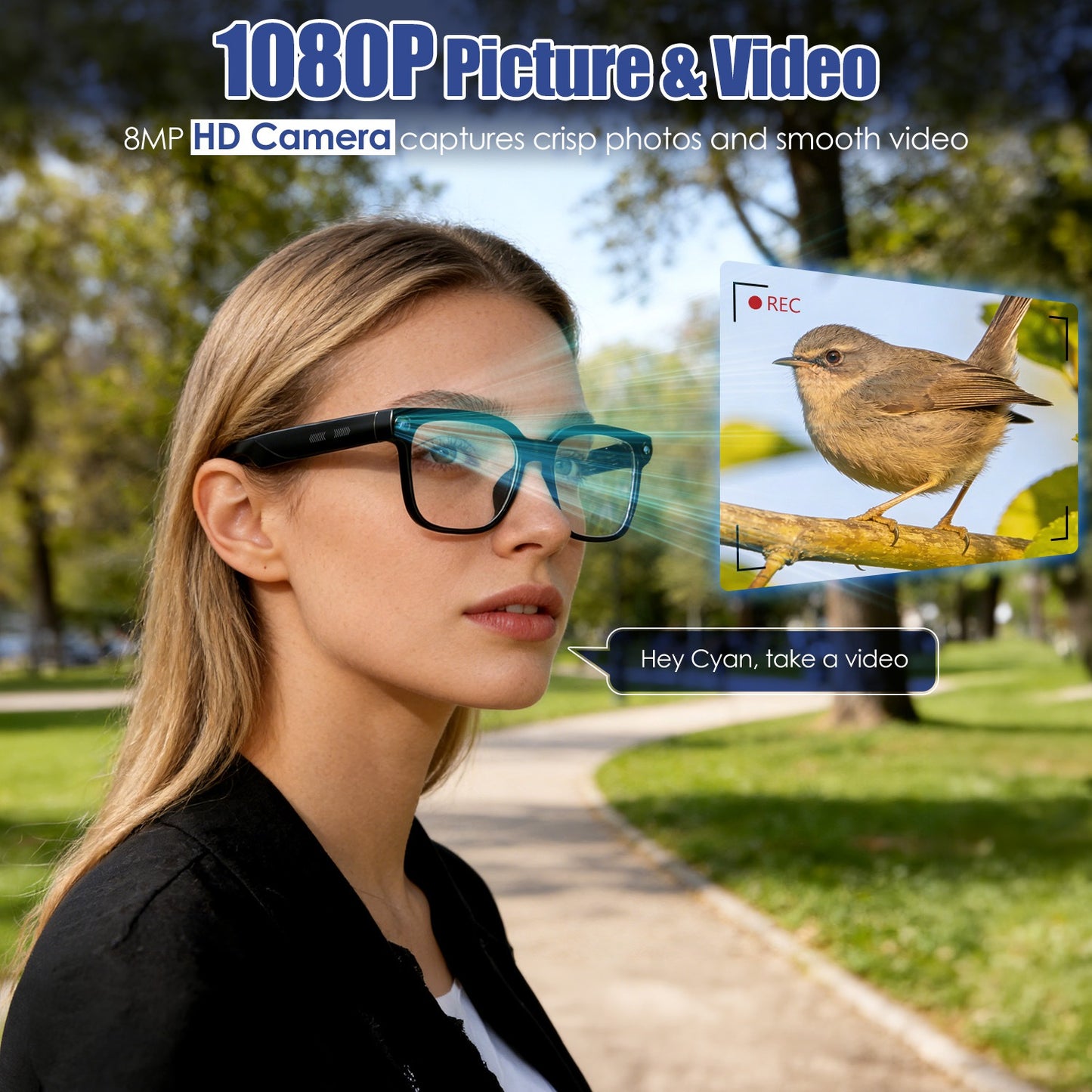 AI Smart Glasses with Camera, Translation & Voice Assistant