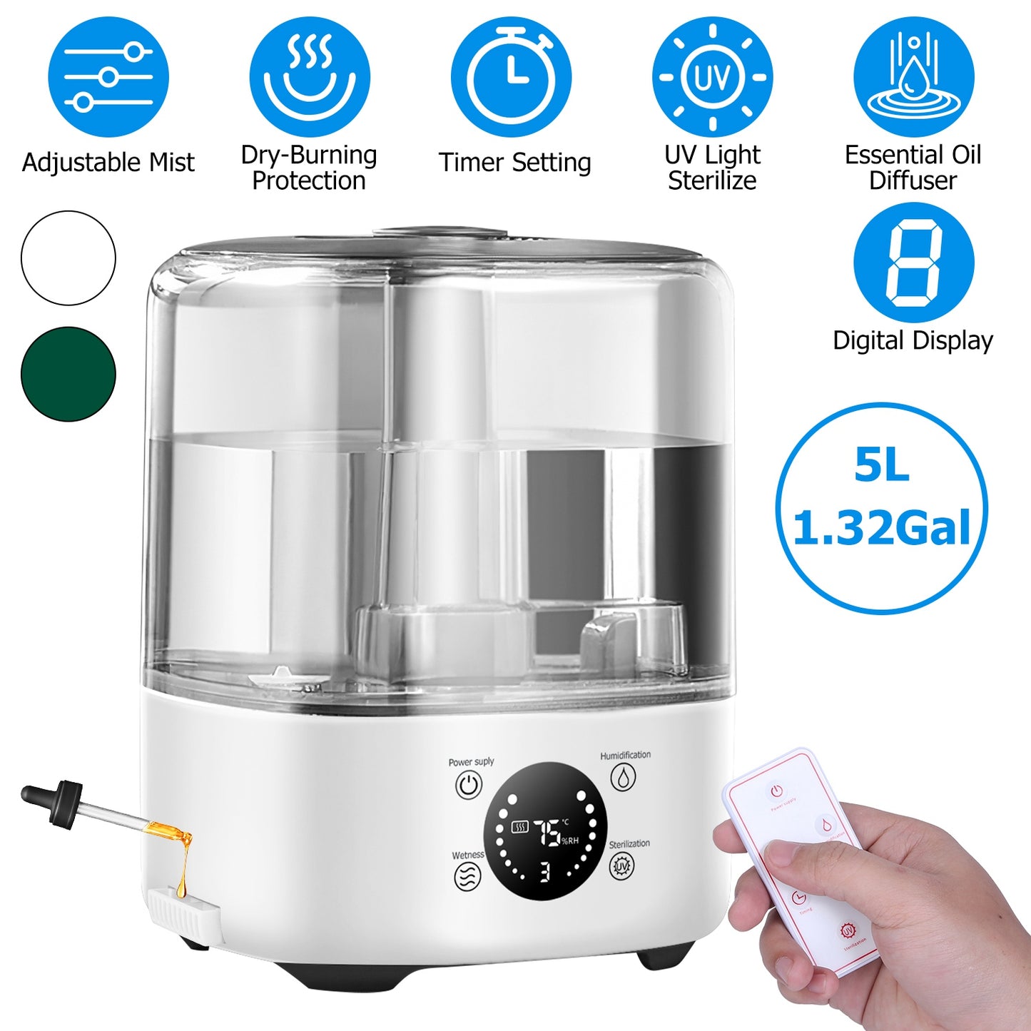 5L Ultrasonic Air Mist Humidifier