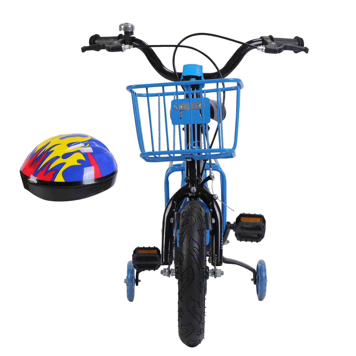 Kids' Bike with Training Wheels, Helmet & Basket Ages 2-4