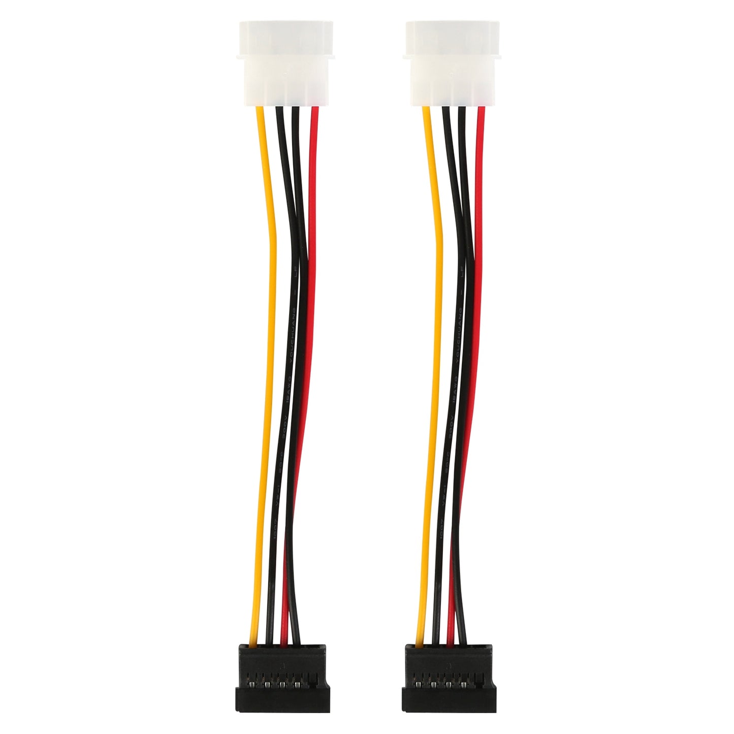 4-Pin to 15-Pin SATA Power Adapter Cable - 2 Pack