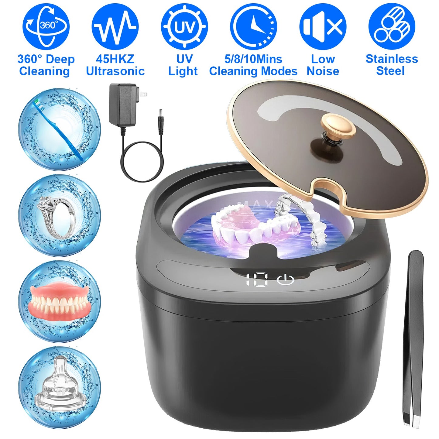 Dental Ultrasonic Cleaner with UV Light