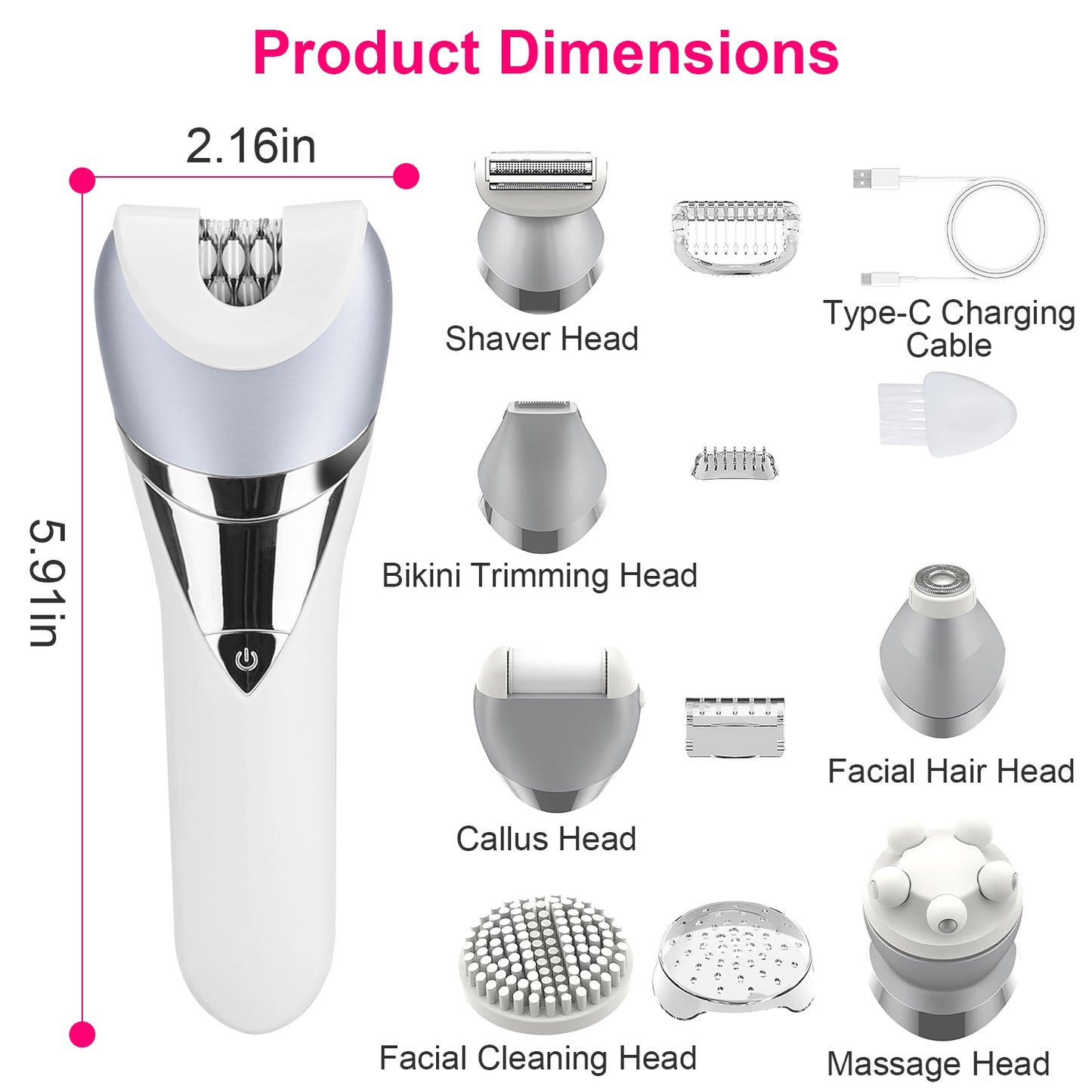 7 In 1 Electric Razor for Women Lady Hair Removal