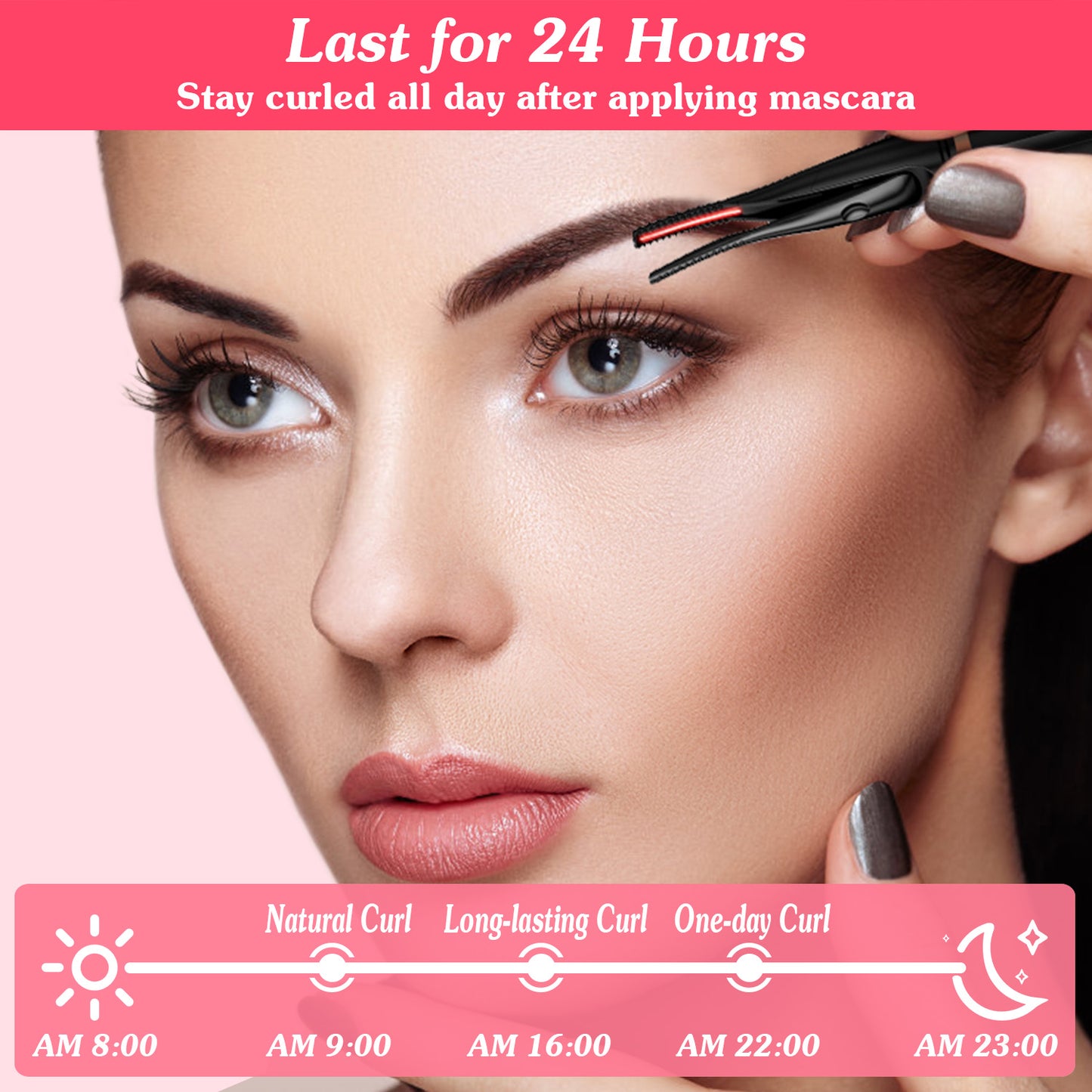 Heated Eyelash Curler for Natural Lift & Curl