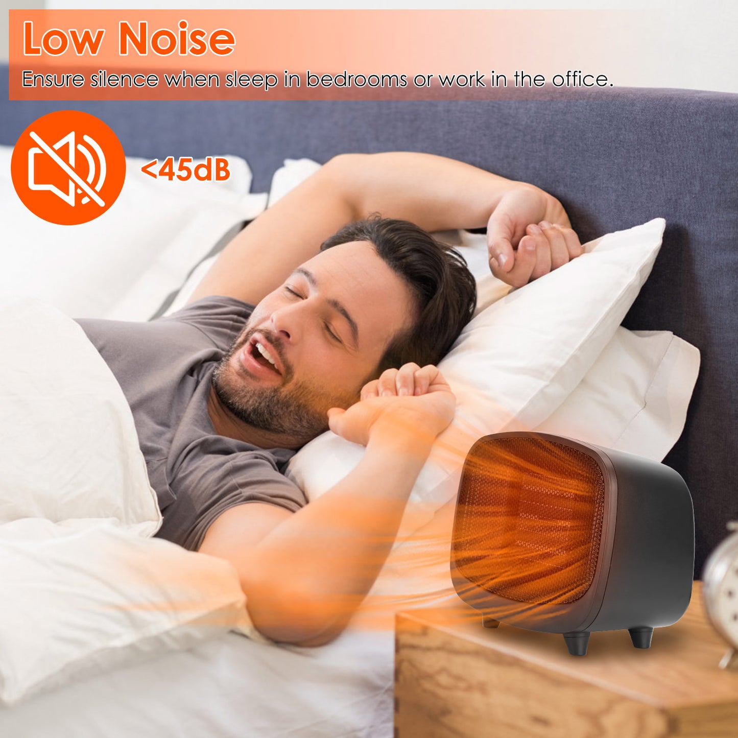 Portable PTC Ceramic Space Heater with Tip-Over Protection