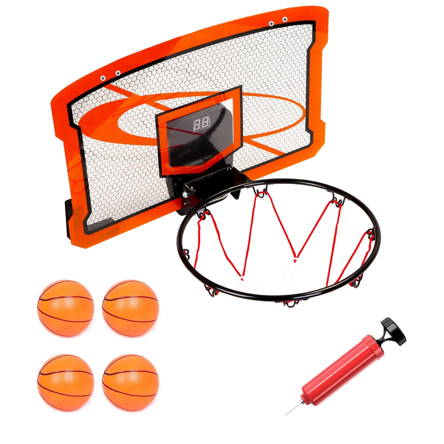Over-the-Door Mini Basketball Hoop with Electronic Scorer