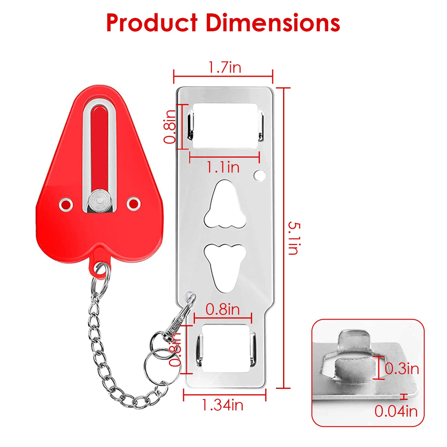 Portable Travel Door Lock with Security Latch - 2 Pack