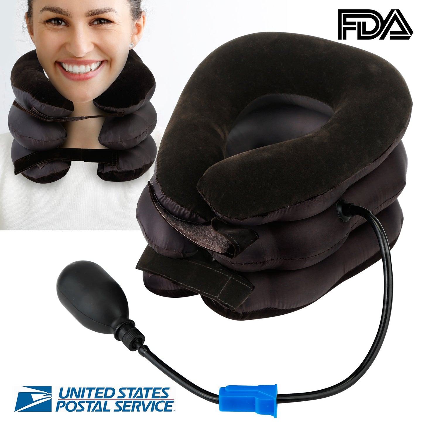 Inflatable Cervical Neck Traction Pillow
