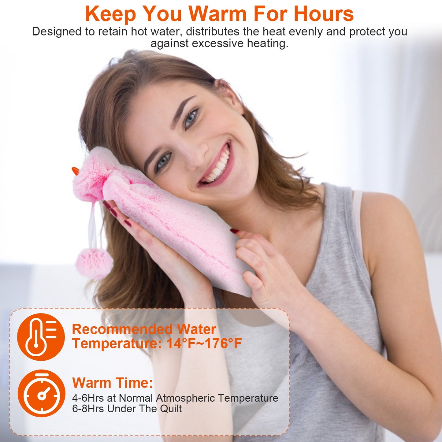 2L Hot Water Bottle w/ Plush Cover