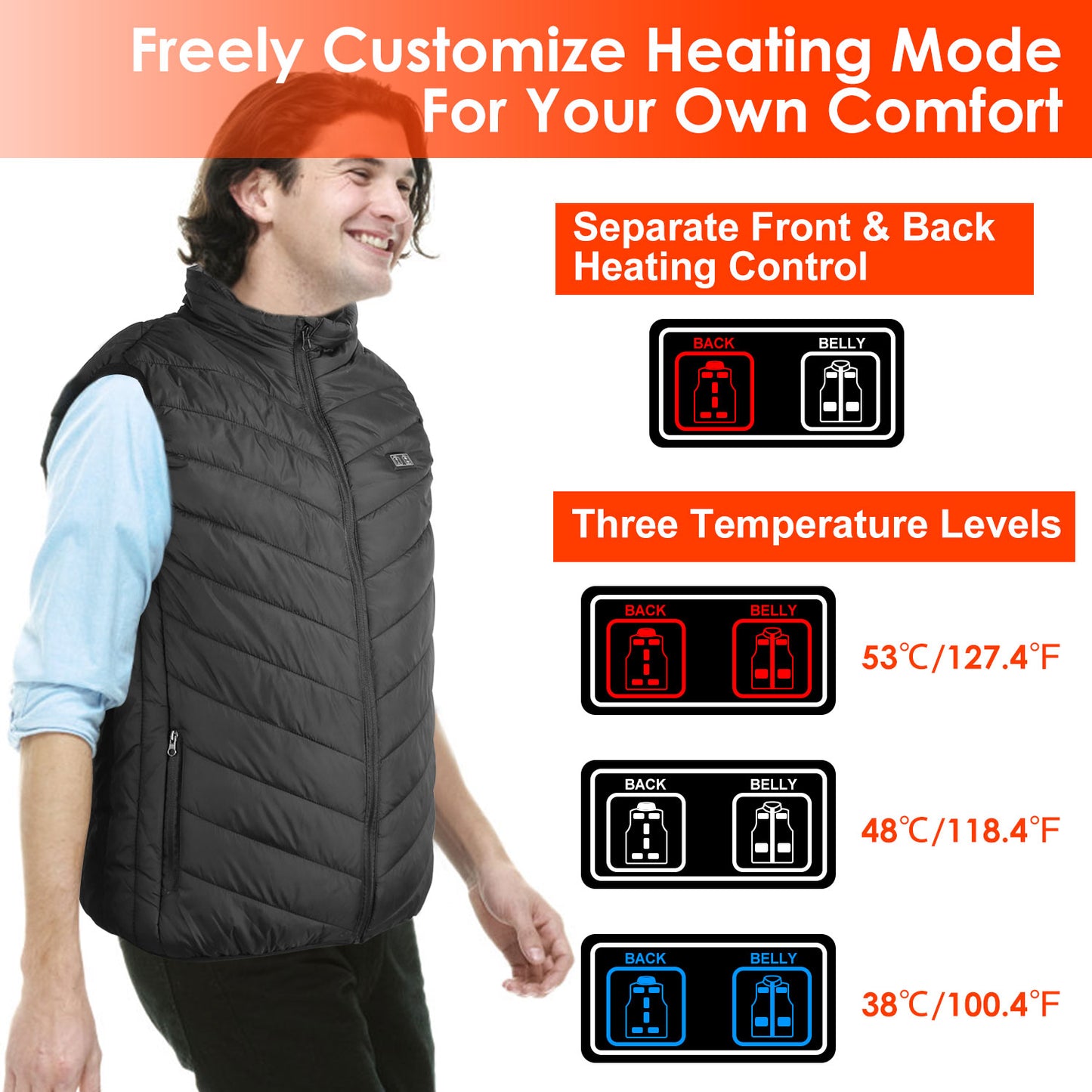 Heated Vest Electric USB Jacket Men Women