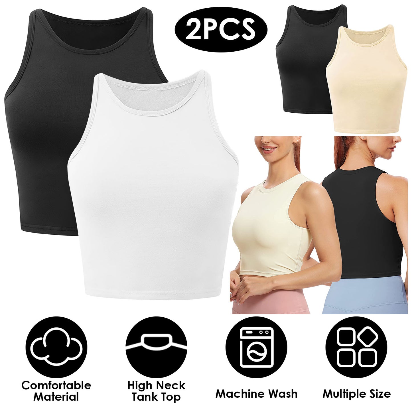 Women Sleeveless Cropped Tank Top