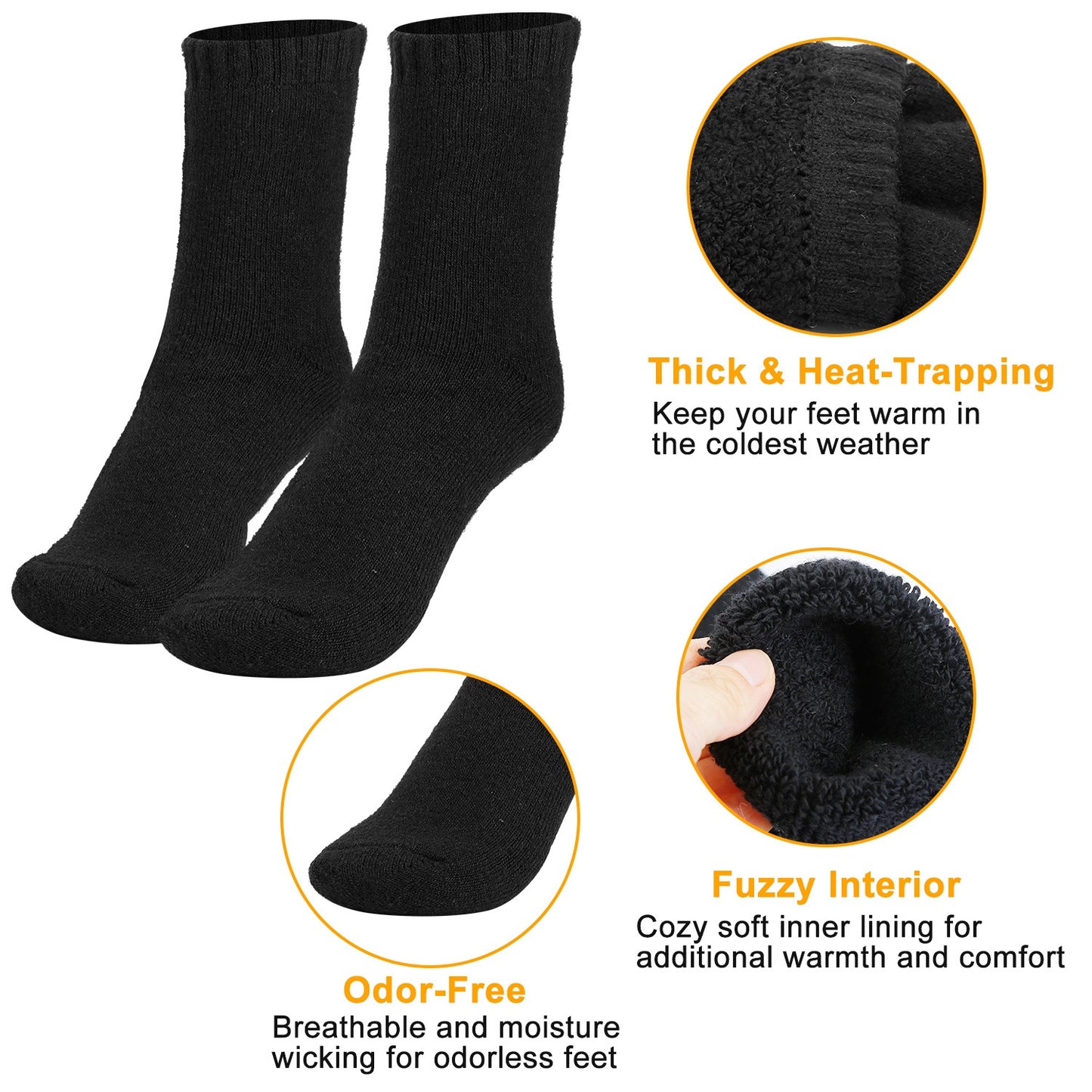 3 Pairs Men Warm Wool Socks
