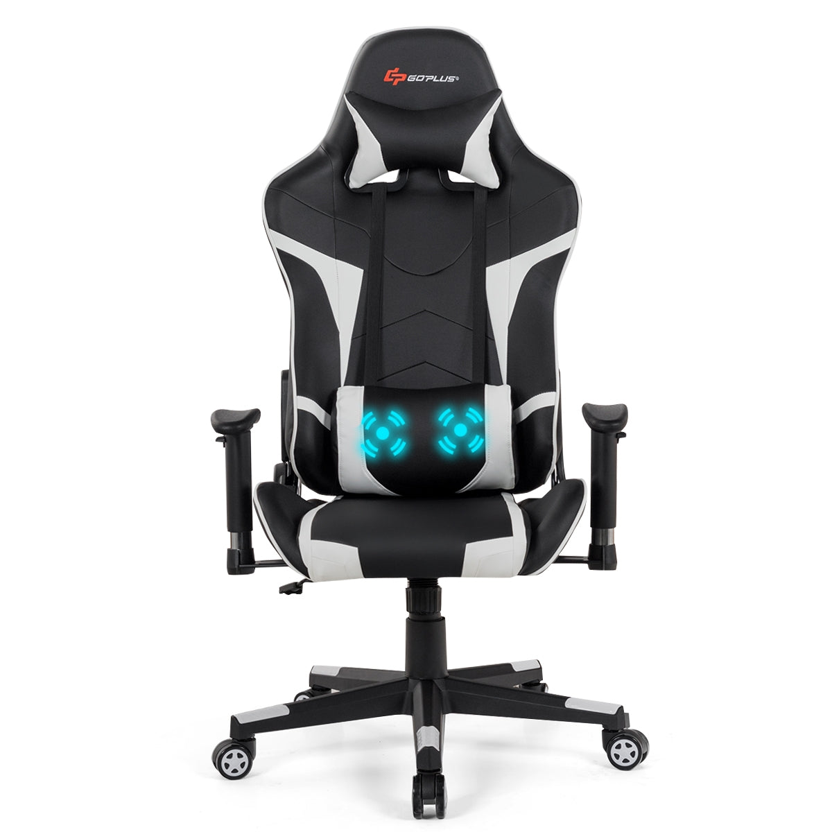 Reclining Gaming Chair with Massage Lumbar Support