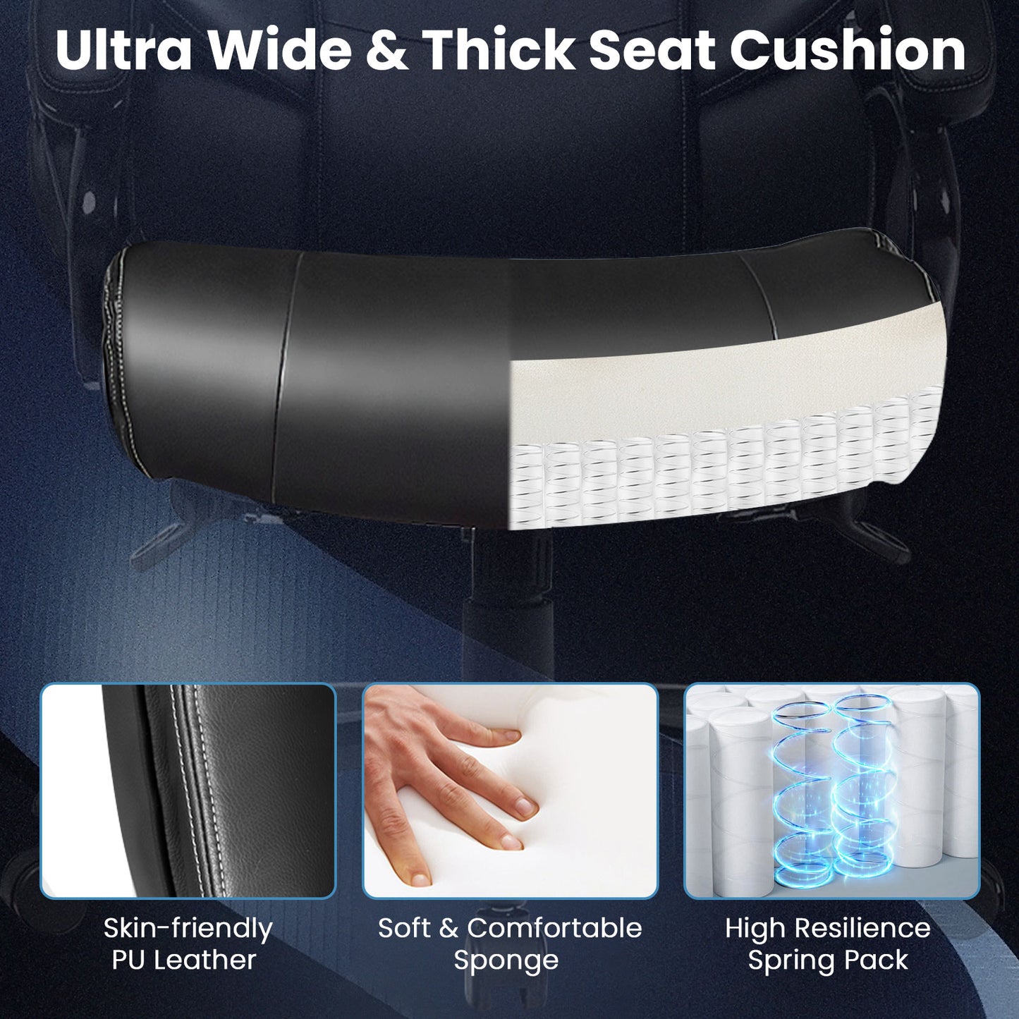 Big & Tall Massage Office Chair with 6 Vibration Points