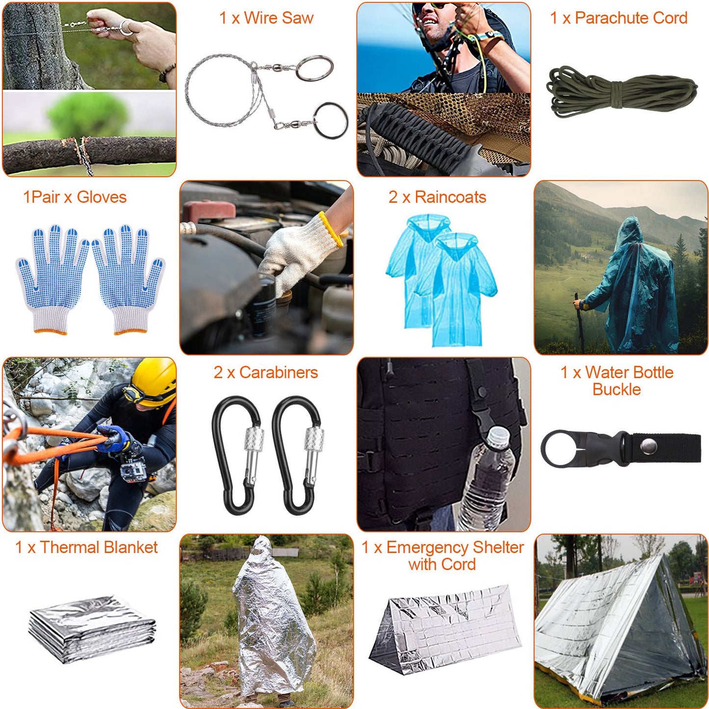 125-Piece Emergency Survival Kit with First Aid Supplies