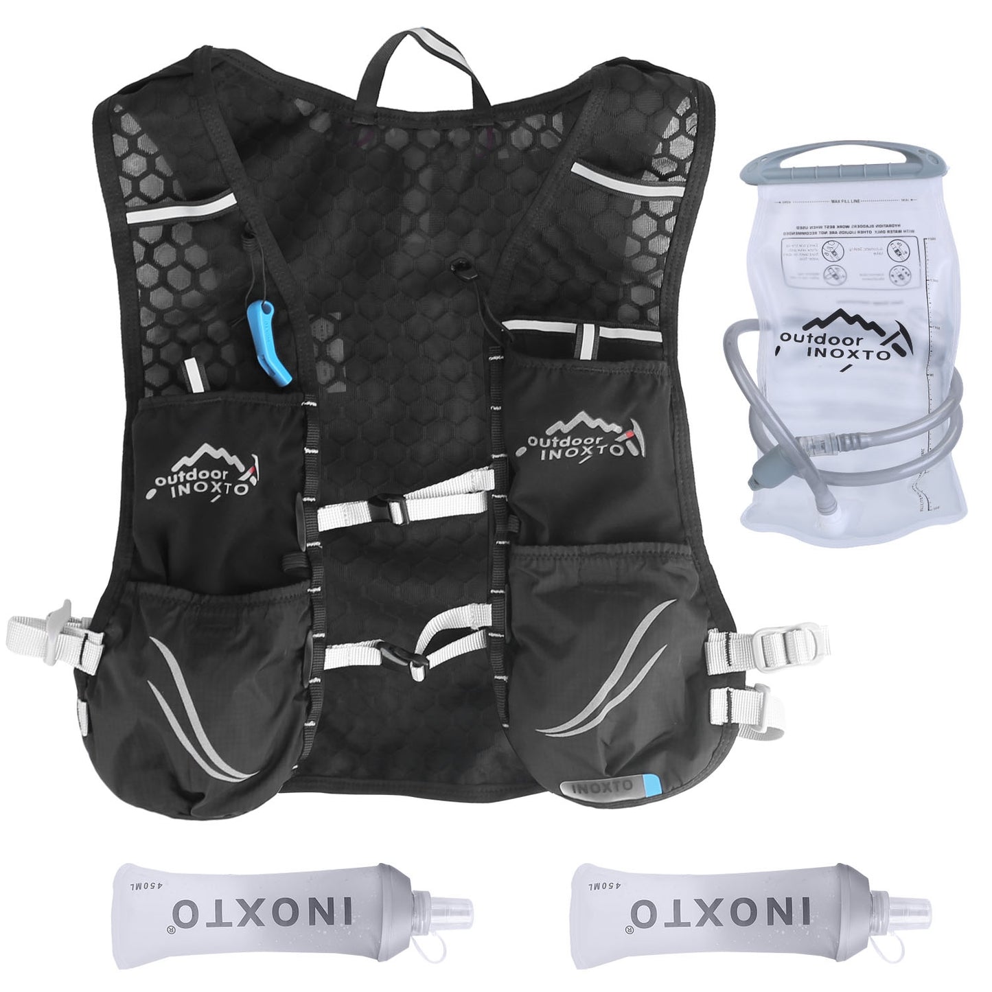 Hydration Vest with 15oz & 50oz Water Bladders for Running
