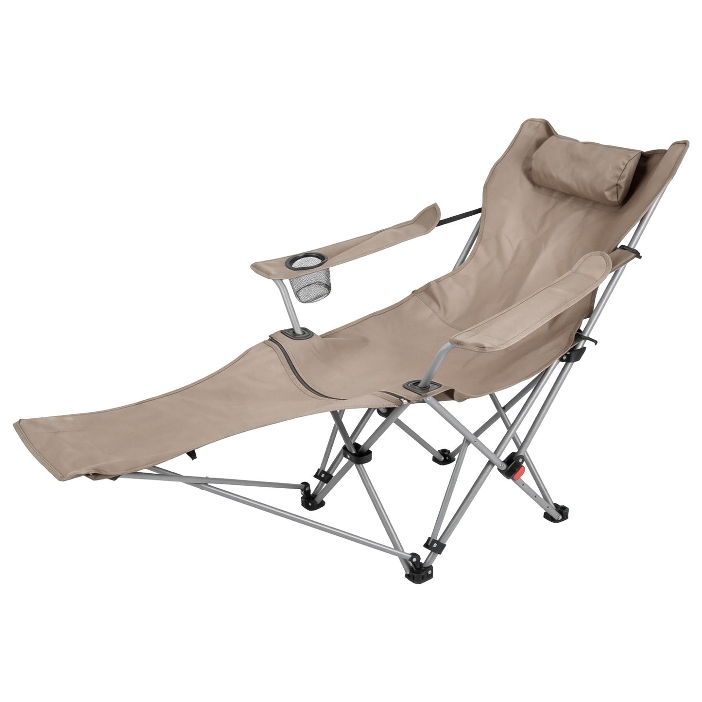 Reclining Camping Chair with Footrest - 4-Position Adjustable