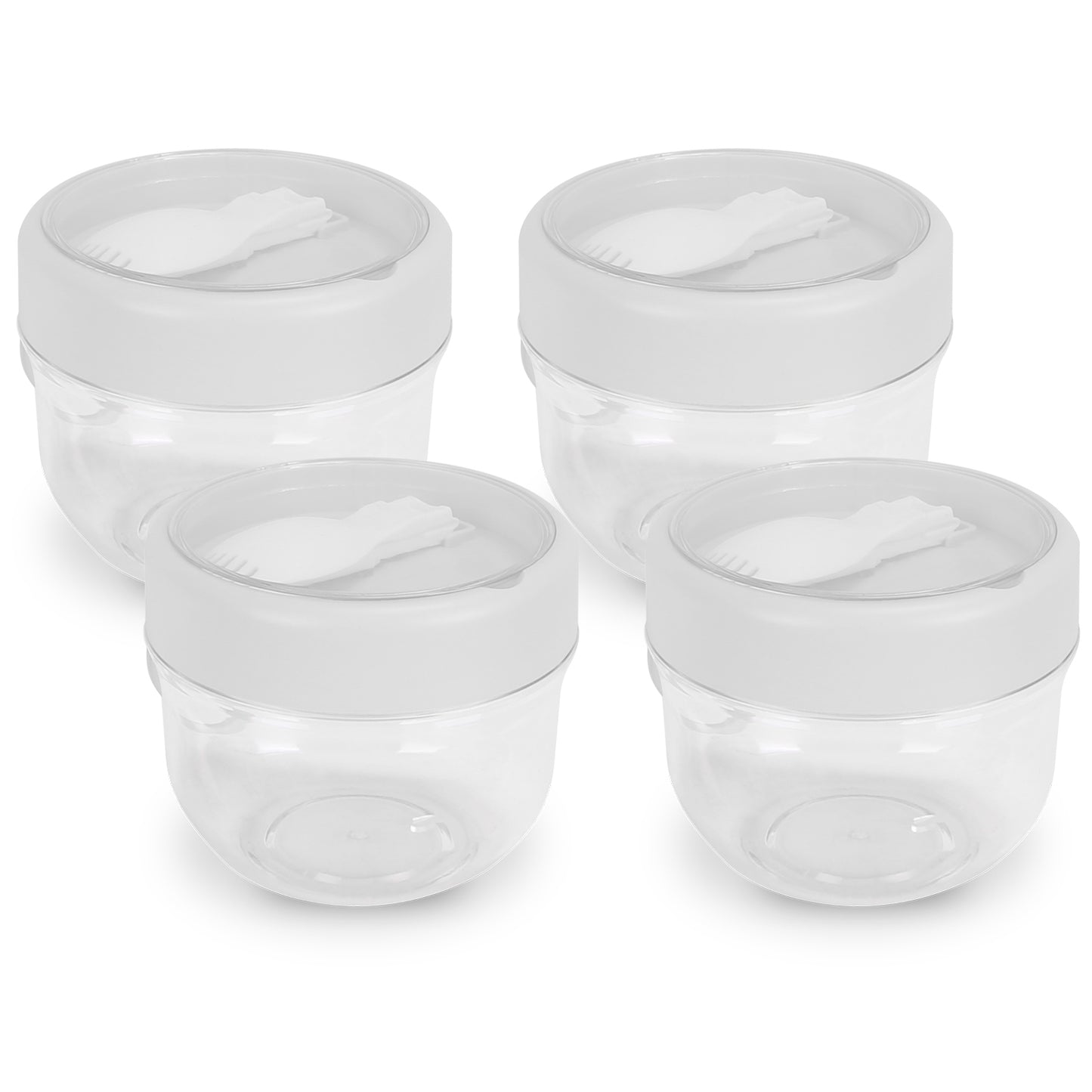 Overnight Oats Containers with Lids and Spoons, 20oz, 4-Pack