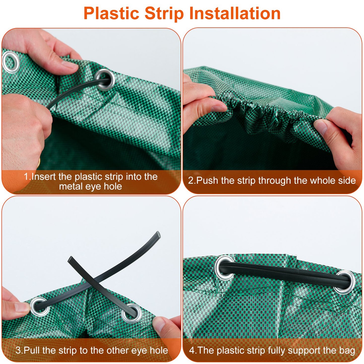 Garden Waste Bags 26 Gallon - Waterproof with 4 Handles (2-Pack)
