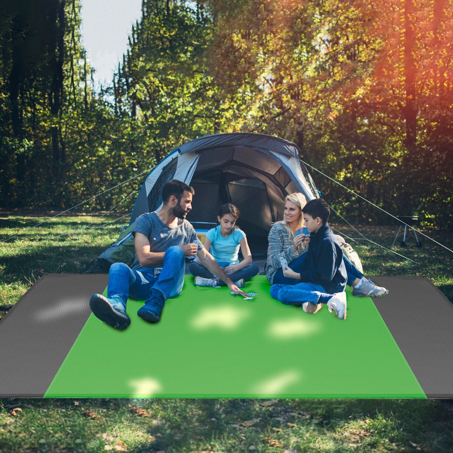 Sand Proof Picnic Blanket with Anchors and Carry Bag