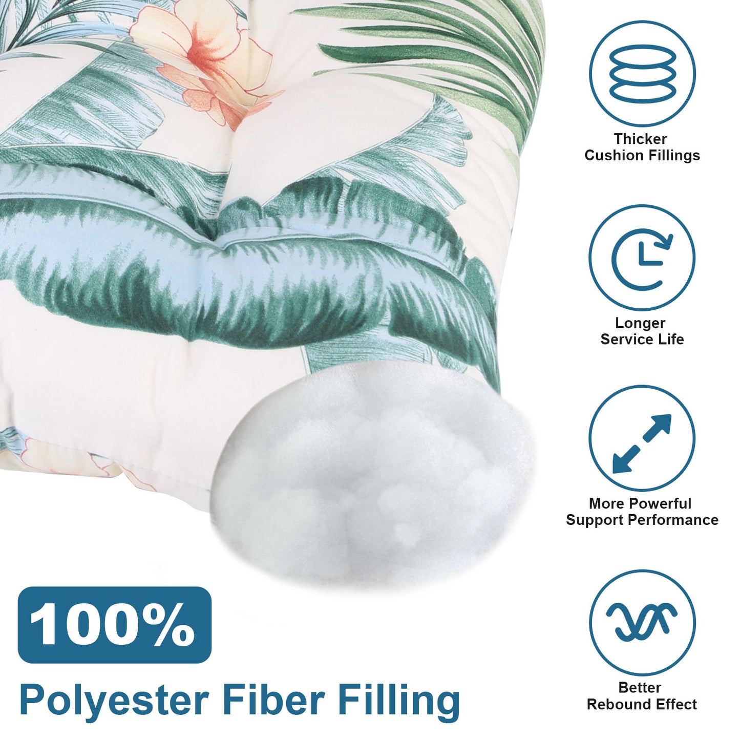 Rocking Chair Cushion Set - Waterproof with Non-Slip Ties