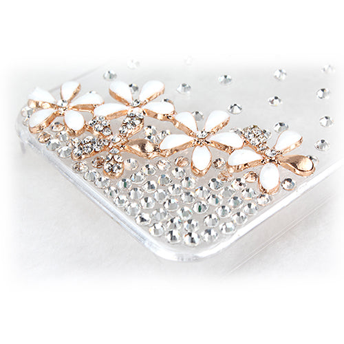 Rhinestone Flower Case for iPhone 4/4S - Clear Protective Cover