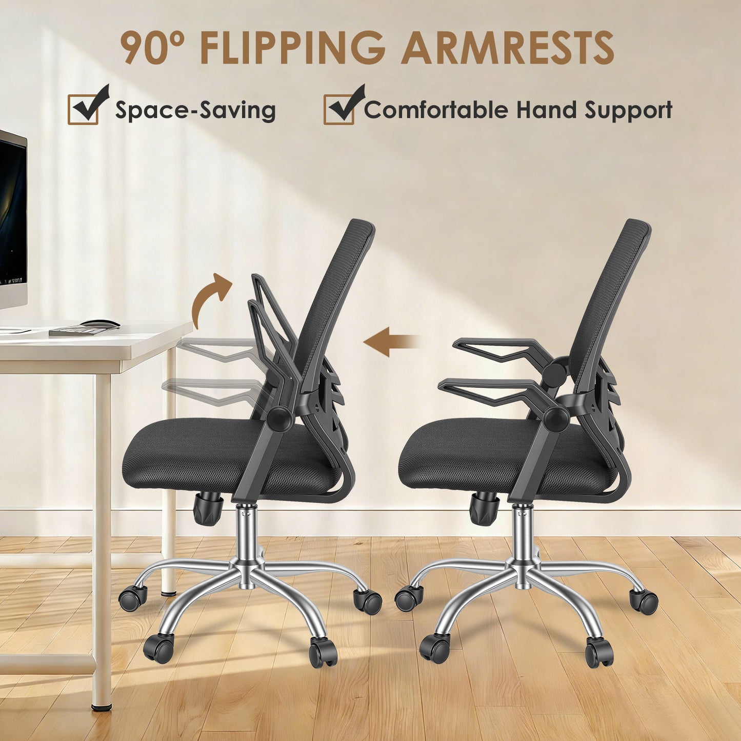 Ergonomic Mesh Office Chair with 135° Reclining Backrest