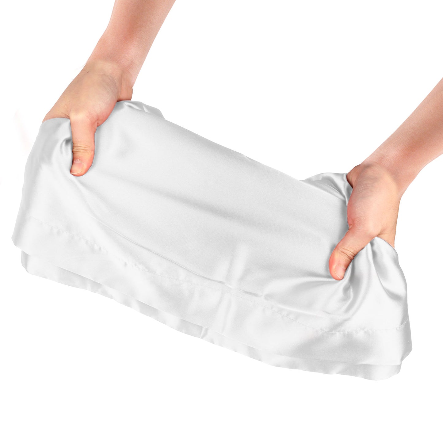 Satin Pillowcases King Size Set of 2 - White