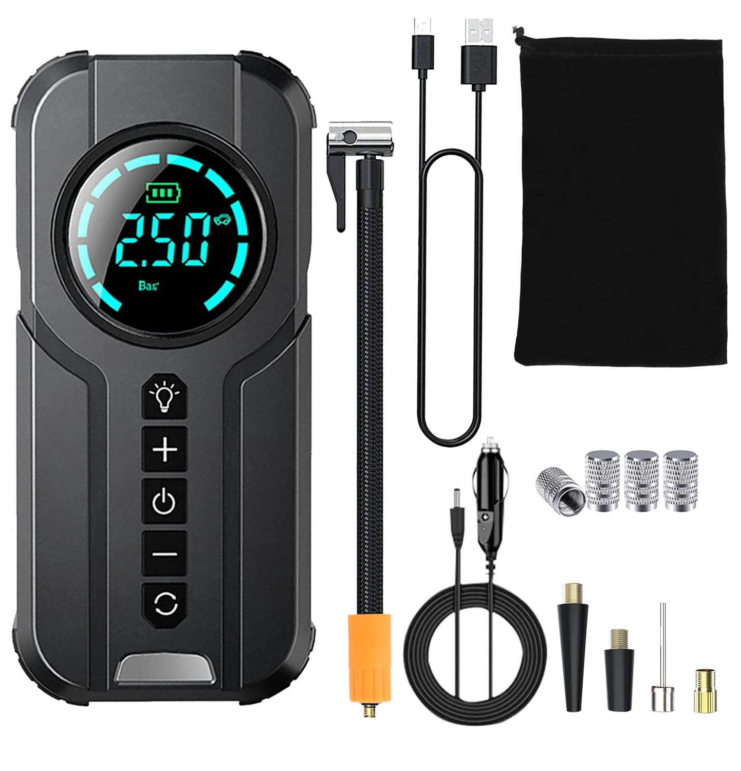 Portable Tire Inflator 150 PSI Wireless Air Compressor with LED