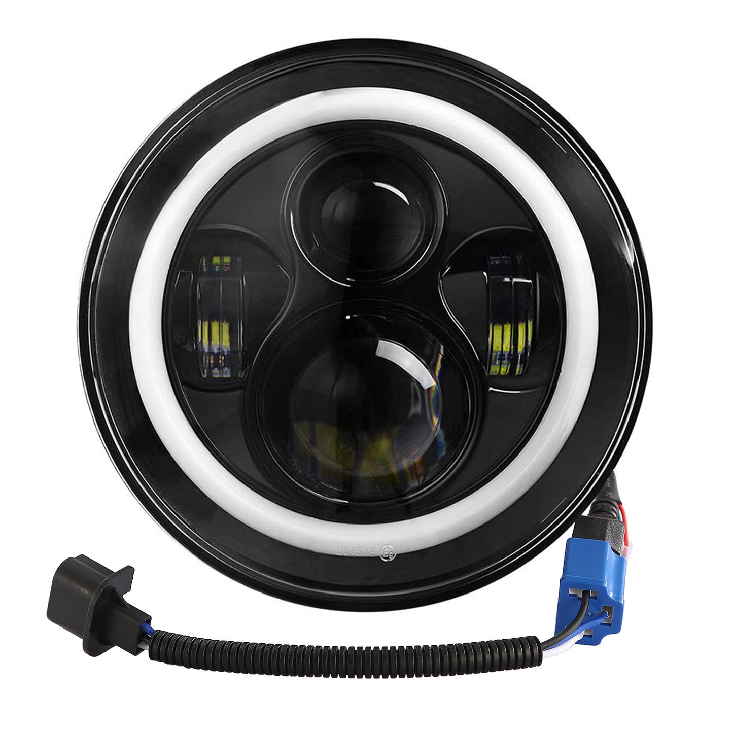 7" Round LED Headlights with Halo Angel Eyes for Jeep Wrangler