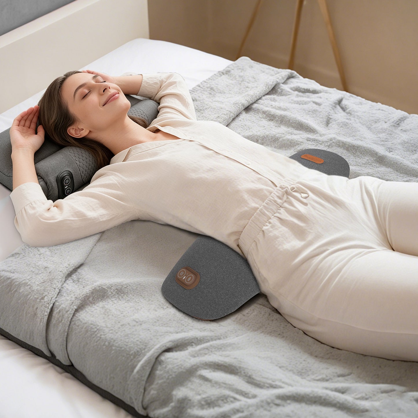 Electric Lumbar Massager Pillow with Heat & Vibration