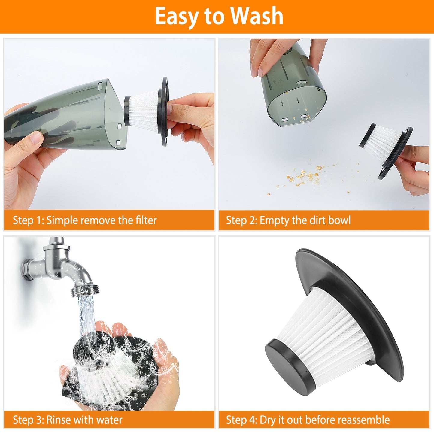Cordless Handheld Car Vacuum Cleaner with 4800PA Suction
