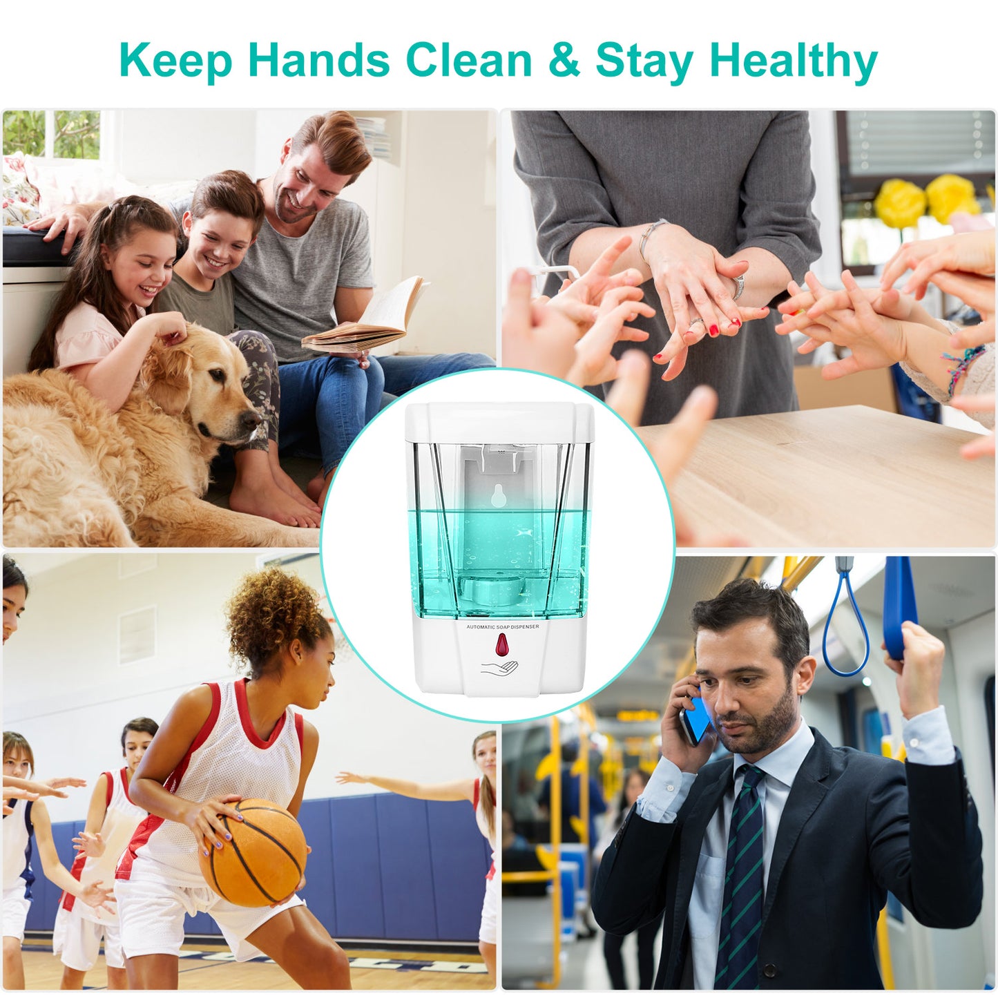 Automatic Soap Dispenser 700ML Wall Mounted Touchless Sensor