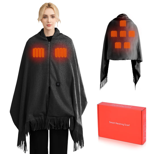 USB Heated Shawl with 3 Temperature Levels and Zipper