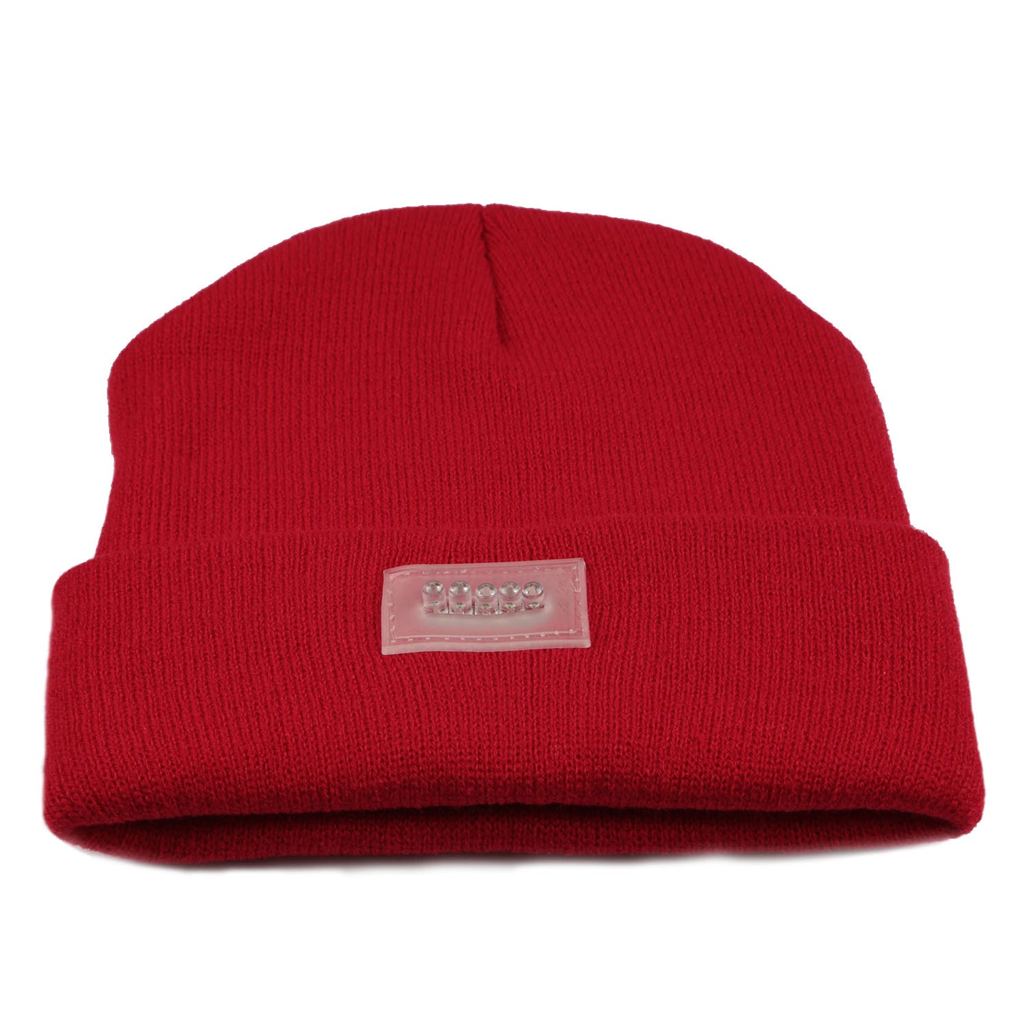LED Knitted Beanie with Built-In Headlamp for Hands-Free Light