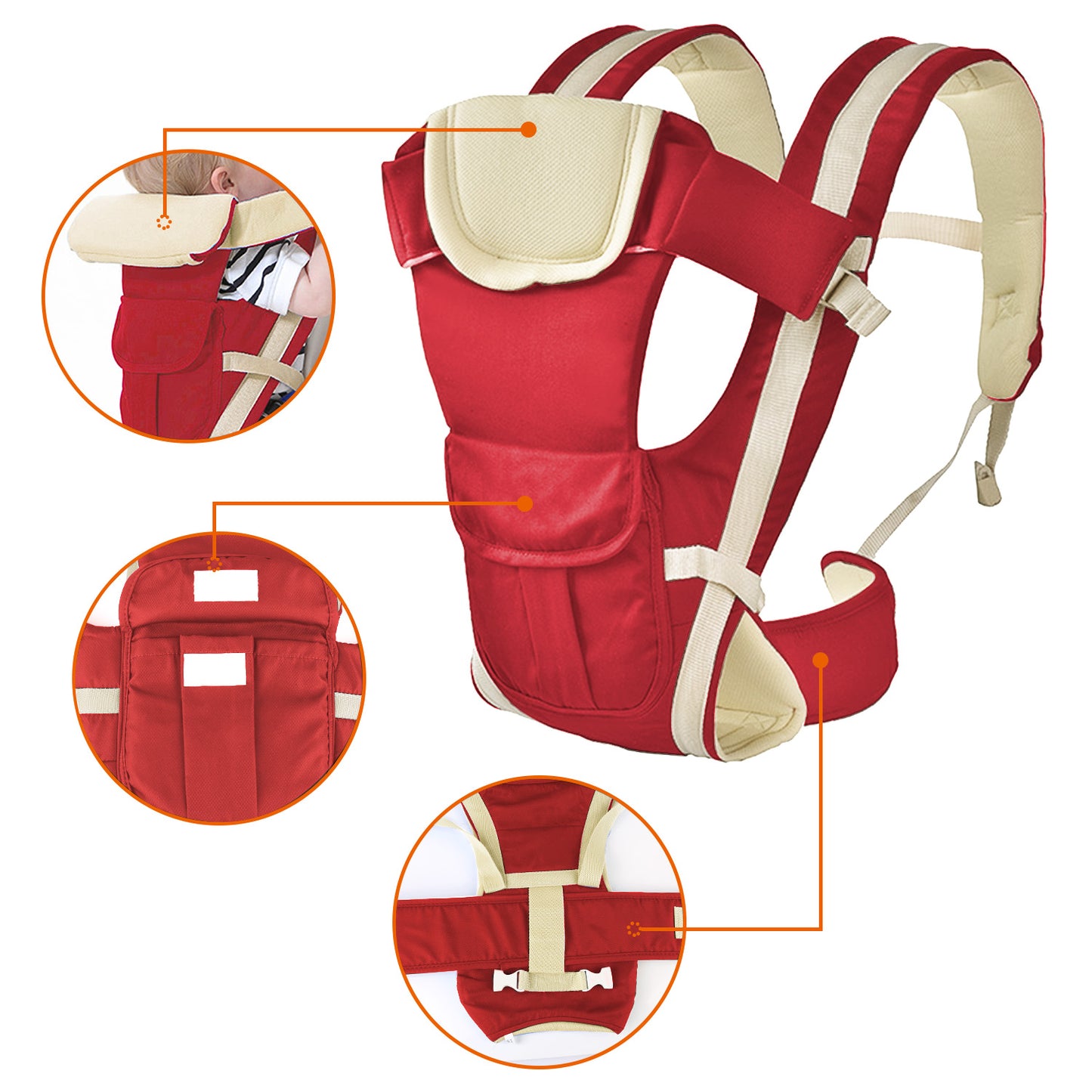 Baby Carrier with 4 Carrying Positions - Breathable & Adjustable
