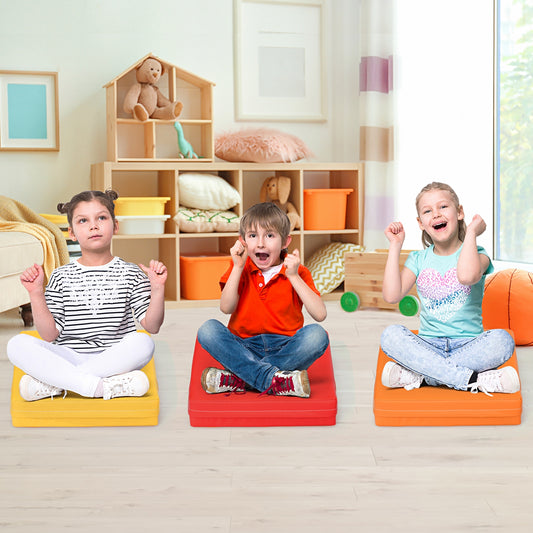Square Toddler Floor Cushions 15" - Set of 6 with Handles