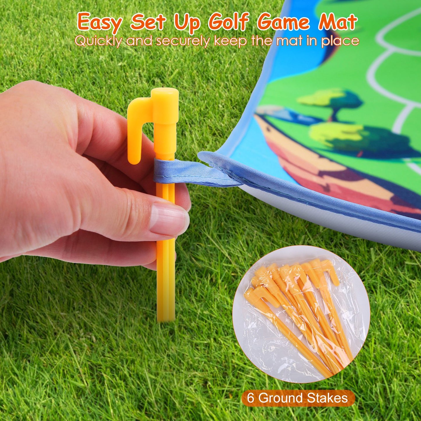 Golf Chipping Game Mat Set with 20 Sticky Balls