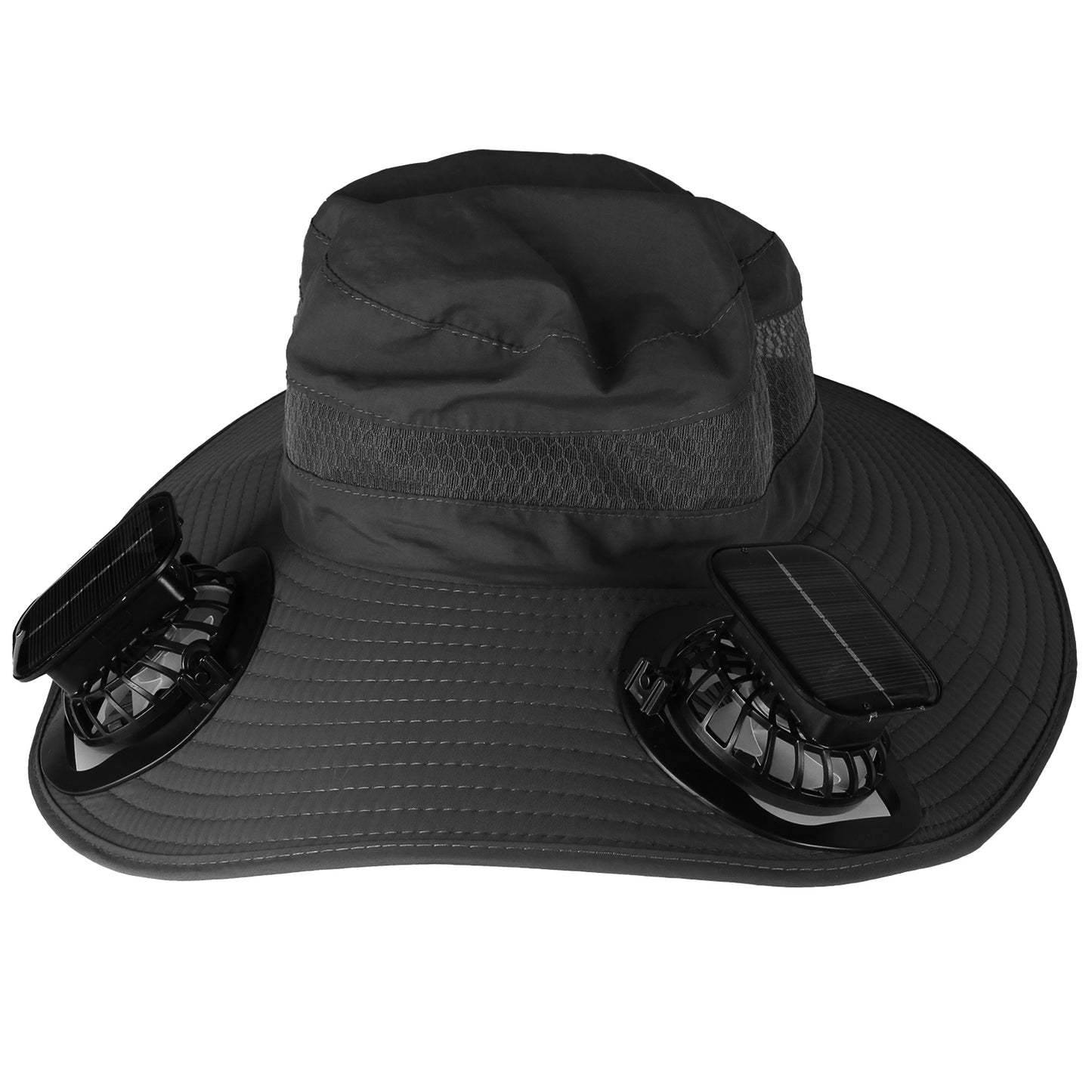 Wide Brim Sun Hat with Dual Rechargeable Fans & UPF50+